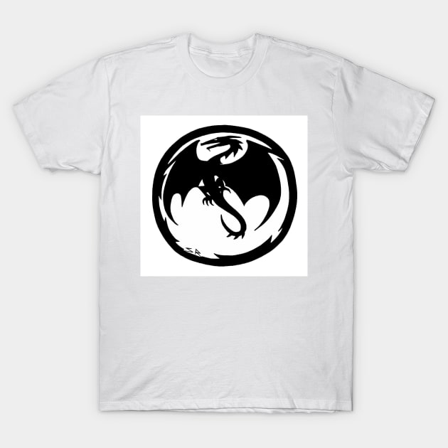 Black Dragon T-Shirt by SteamyR